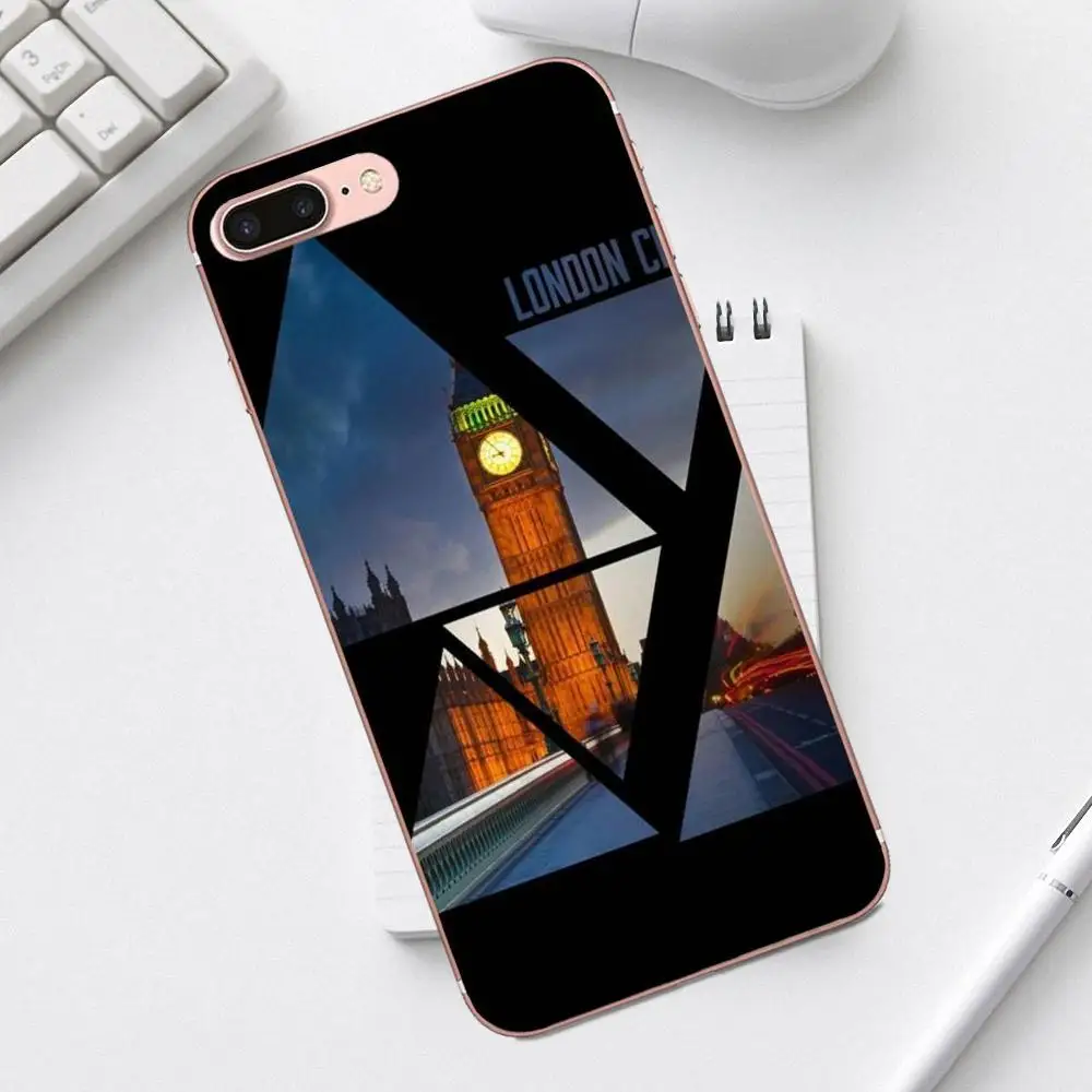 Qdowpz здание Лондона пейзажи для Galaxy Alpha Core Prime Note 4 5 8 S3 S4 S5 S6 S7 S8 S9 mini edge Plus роскошный