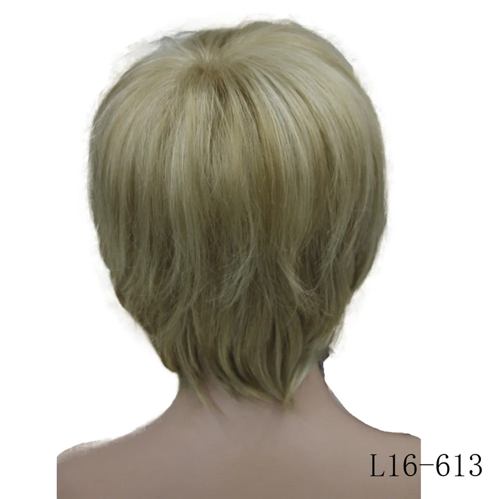 5969 #L16-613 new vogue honey blonde mix short straight lady's synthetic wigs (5)