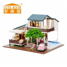 Мебель Diy Кукольный дом деревянные миниатюрные кукольные домики набор мебели пазл ручной работы кукольный домик игрушки для детей Подарки для девочек