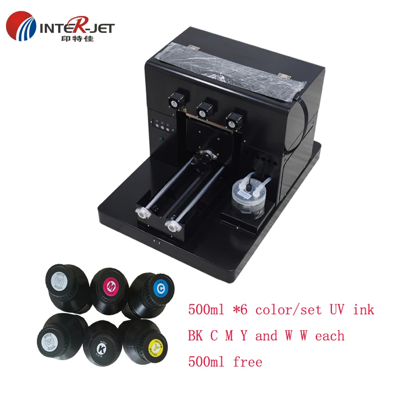  Desk-top 3D UV flatbed printer A4 size phone case UV printer with embossed printing effect UV ink i