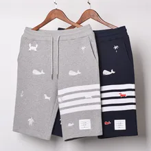 Модные брендовые мужские шорты кэжуал, высокое качество, летние хлопковые спортивные брюки с вышивкой Кита, мужские спортивные штаны