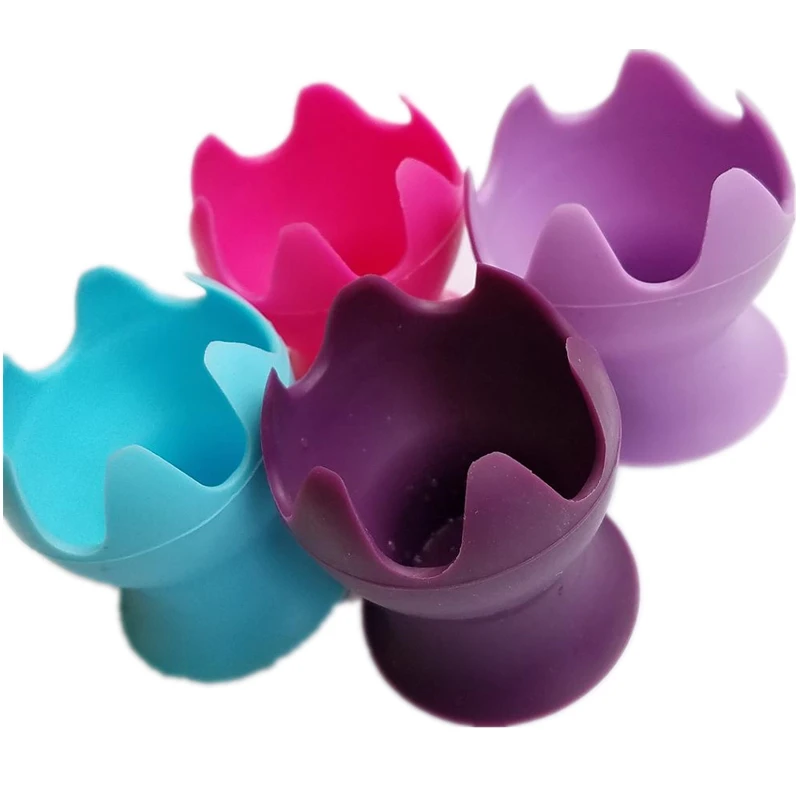 4Pcs/Set Cute Egg Tools Silicone Egg Cup Colorful Egg Tray For Breakfast Easy Eggs