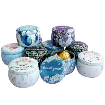 

6 Pcs Fantasy Mini Cute Cartoon Unicorn 6.9 x 6.9 x 4.7cm Candy Pill Lipstick Tin Storage Coin Box