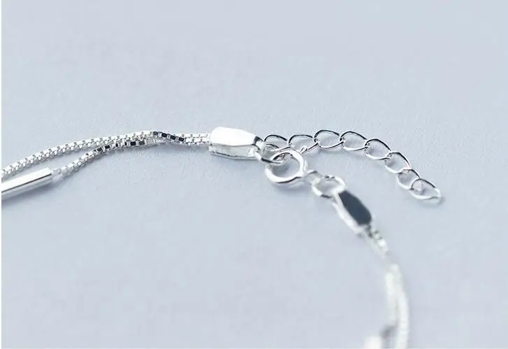 Индивидуальный художественный 925 пробы серебряные ювелирные изделия женский простой бар круглая палка двойной высококачественный популярный браслет SB3