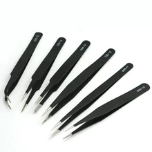 6 шт. антистатические пинцеты из нержавеющей стали, набор инструментов для ремонта, антистатические модели, инструмент ручной инструмент