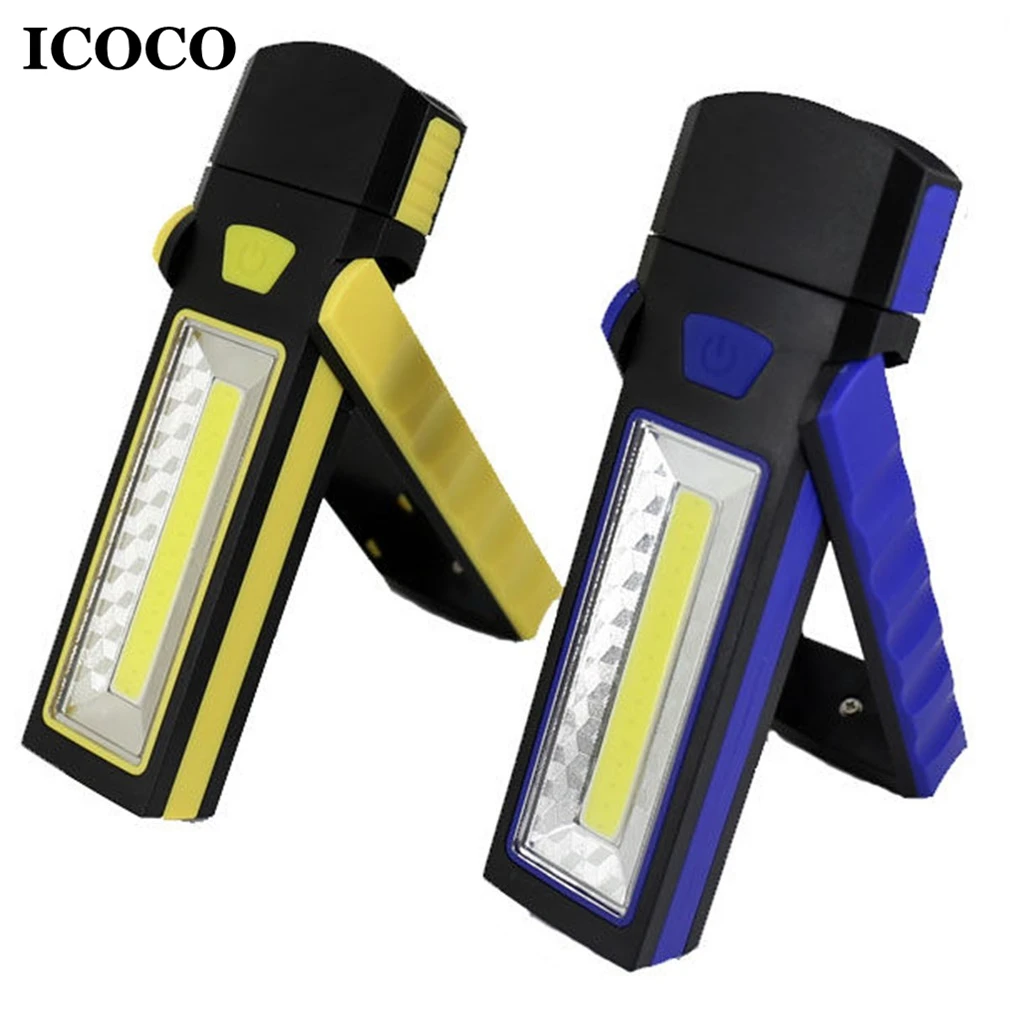 

ICOCO COB LED Magnetic Work Stand Hanging Hook Light Flashlight Outdoors Bright Lithium Battery Multipurpose Work Light Hot Sale