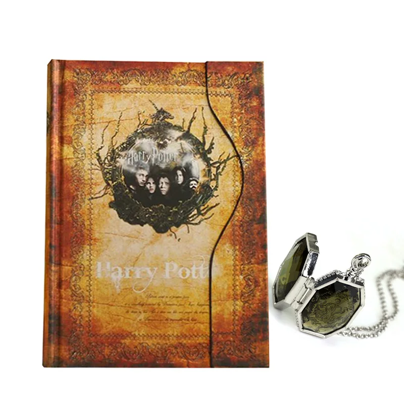 Stationery Set Hard Cover For Potterhead Harry Potter Notebook Book Pendant Vintage Retro Diary Magnet Magical