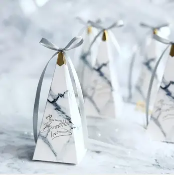 

100Pcs Creative Marble Style Tower Shape Only for you Wedding Favors Candy Box Bomboniera Party Gift Box Chocolate Boxes