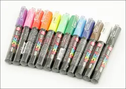 Uni posca pc-1m постоянный искусство маркеры 0.7 мм, 12 видов цветов/комплект
