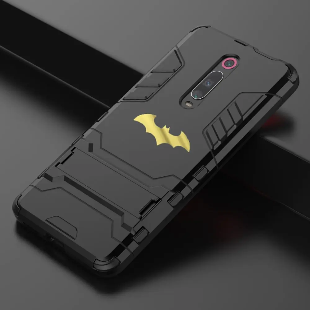 

Shockproof Stand Phone Case For Xiaomi Mi 9T Pro 9 8 A2 K20 Batman Protective Cover Matte Hard Stand Phone Cover For Mi 6x mi5x