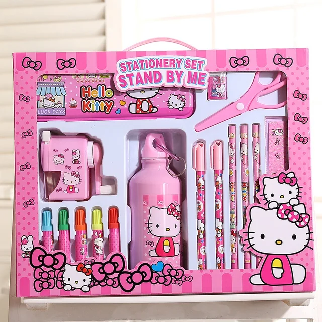 Cartoon hello kitty stationery set great value gift box children kettle