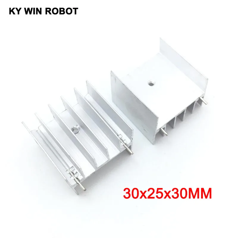 

5pcs white Aluminium TO-220 30x25x30mm Heatsink TO 220 Heat Sink Transistor Radiator TO220 Cooler Cooling 30*25*30MM With 2pin