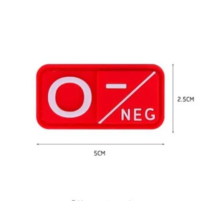 Красные сувениры ПВХ A+ B+ AB+ O+ Положительный A-B-AB-O-отрицательный кровяный Тип Группа патч военный тактический боевой резиновые значки - Цвет: O2