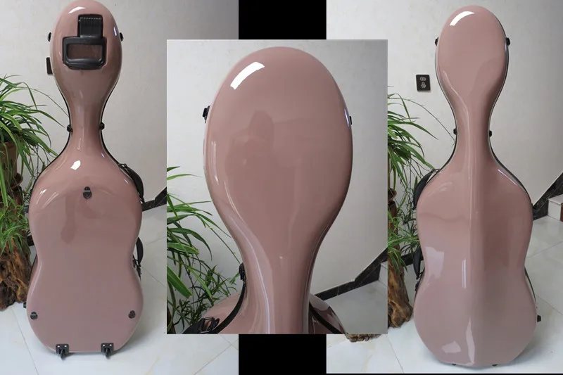 

Full size composite Light pink Carbon fiber Cello Case Free Shipping