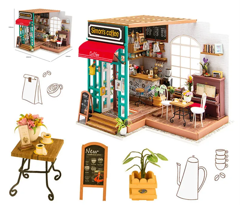 

New Doll House Miniature handmade DIY Dollhouse With Furnitures Wooden House Toys Children Birthday xmas christmas Gift DG109