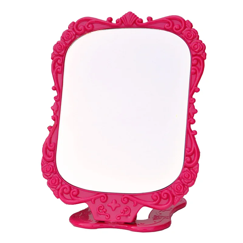 Настольное складное зеркало для макияжа настольные косметические зеркала винтажные бабочки подарок для женщин леди Девушка Красота Инструменты Роза M043 - Цвет: red