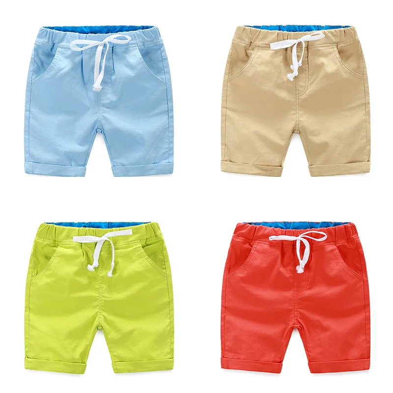 Boys casual shorts 2018 new summer dresses Korean children's waist cotton and linen fashion sports pants tide Boys casual shorts 2018 new summer dresses Korean children's waist cotton and linen fashion sports pants tide