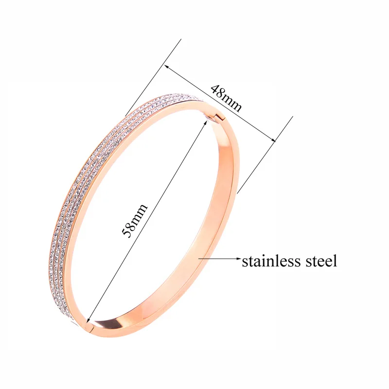 11,11 распродажа браслет из нержавеющей стали для женщин Девушка Золото Розовое Золото Серебро Цвет австрийский кристалл три линии проложить ювелирные изделия