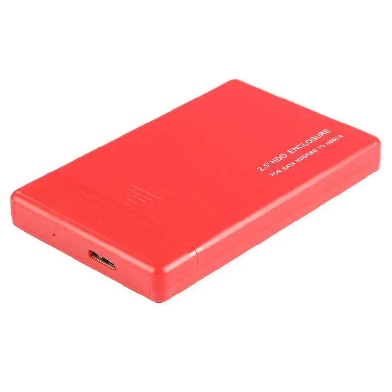 Корпус жесткого диска тонкий портативный 2,5 корпус для жесткого диска USB 3,0 внешний жесткий диск Корпус Sata к USB жесткие диски HDD корпус с usb-кабелем - Цвет: Red