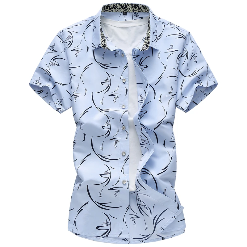 3 цвета M-7XL Цветочные мужские рубашки с коротким рукавом мужская одежда брендовая Повседневная рубашка мужская рубашка с коротким рукавом
