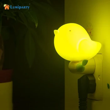 

LumiParty Lovely Bird Shape Design Smart Dusk to Dawn Light Control LED Night Lights With Switch Baby Bedroom Indoor Lighting