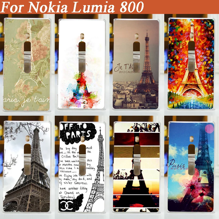 

high quality diy printing Eiffel Tower Cover Case FOR Nokia Lumia 800 / pattern case for Nokia 800