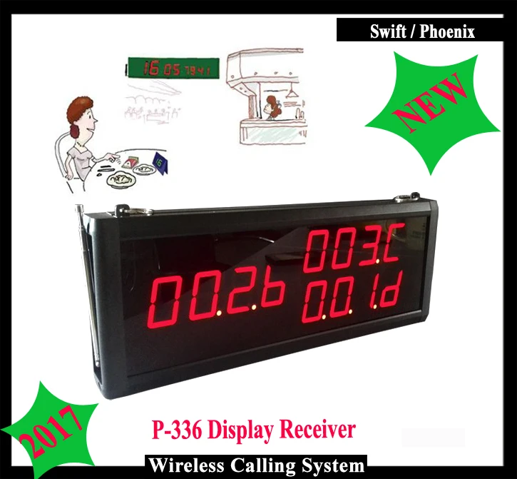 

Wireless Customer Service display for Waiter calling system for restaurant to work with call button