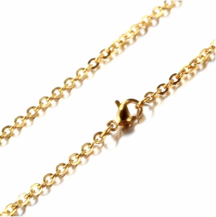 O necklace 2mm ROLO Chain for men and women Stainless Steel necklace