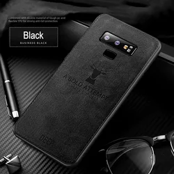 Luxurious Fabric Deer Design Shockproof Soft Bumper Phone Case - Sam S24 Ultra (Black)
