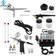 OPHIR 3-Airbrushes Dual Action & Single Action Air Brush Compressor Kit with Tank for Hobby Temporary Tattoo#AC090+004A+071+069 OPHIR 3-Airbrushes Dual Action & Single Action Air Brush Compressor Kit with Tank for Hobby Temporary Tattoo#AC090+004A+071+069
