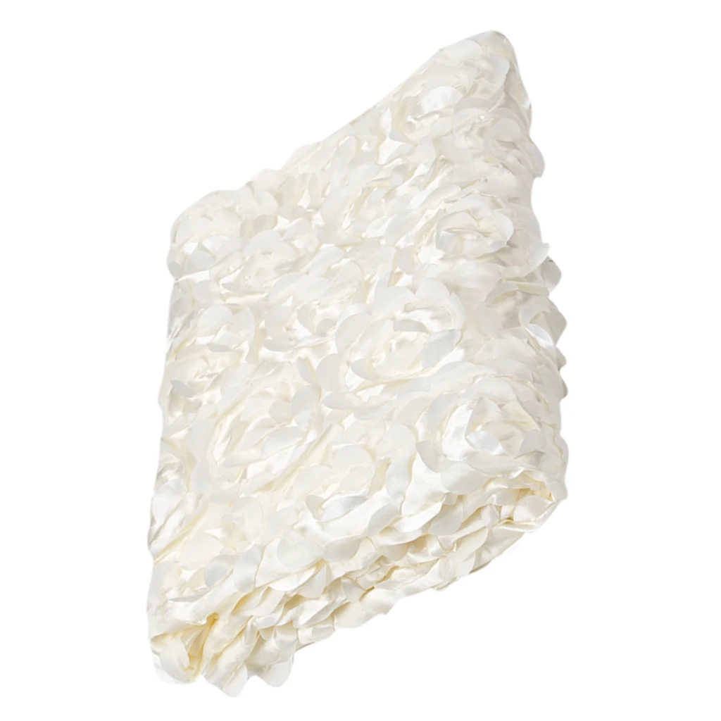 1Pc Polyester Newborn Infant Baby NEW 3D Rose Soft Blanket Photography Photo Props Backdrop Cream