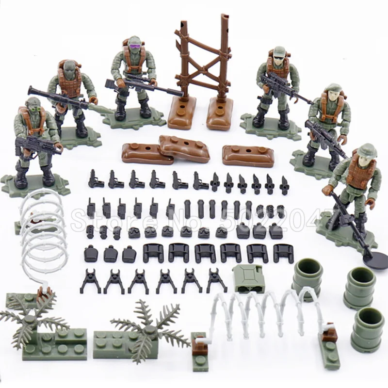 

Military Figures Jungle Vanguard Building Blocks Army Special Forces Set World War 2 Weapons Simulation Give Boy Toys Legoinglys