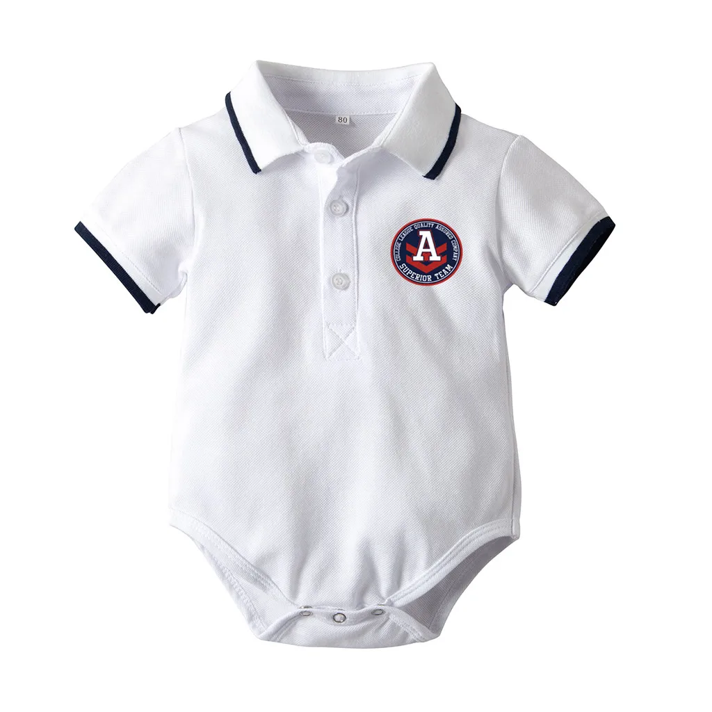 De Romper 2019 bebé niño Caballero de manga corta carta impresa pantalones giro-abajo Collar de ropa forzosamente Bebe Garcon @ 30 De Romper 2019 bebé niño Caballero de manga corta carta impresa pantalones giro-abajo Collar de ropa forzosamente Bebe Garcon @ 30