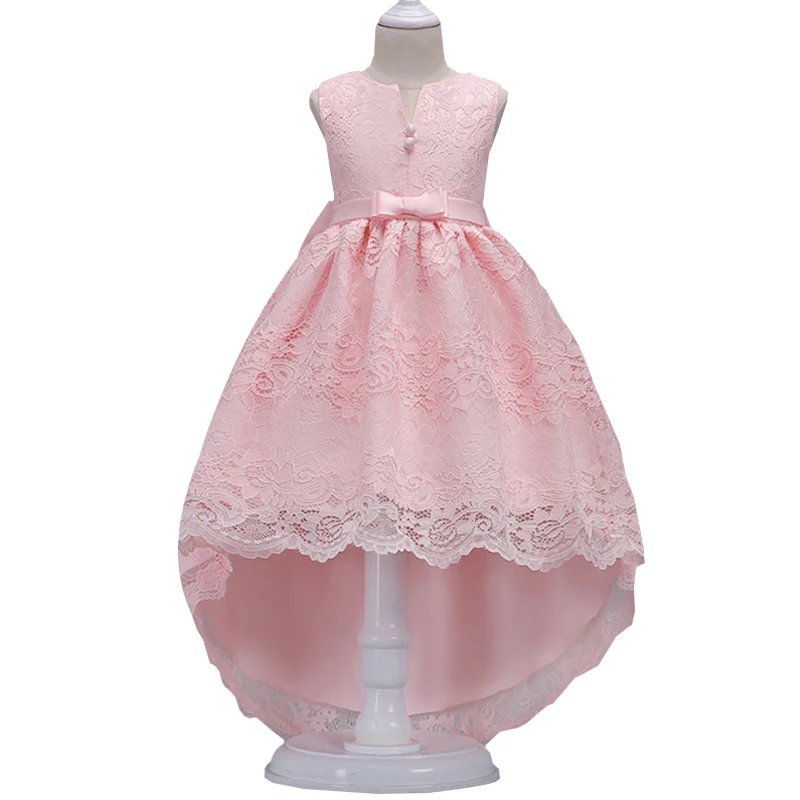 Girl flower princess dress kids lace trailing dress children show dress first communion dresses 3-14 year baby costume vestidos