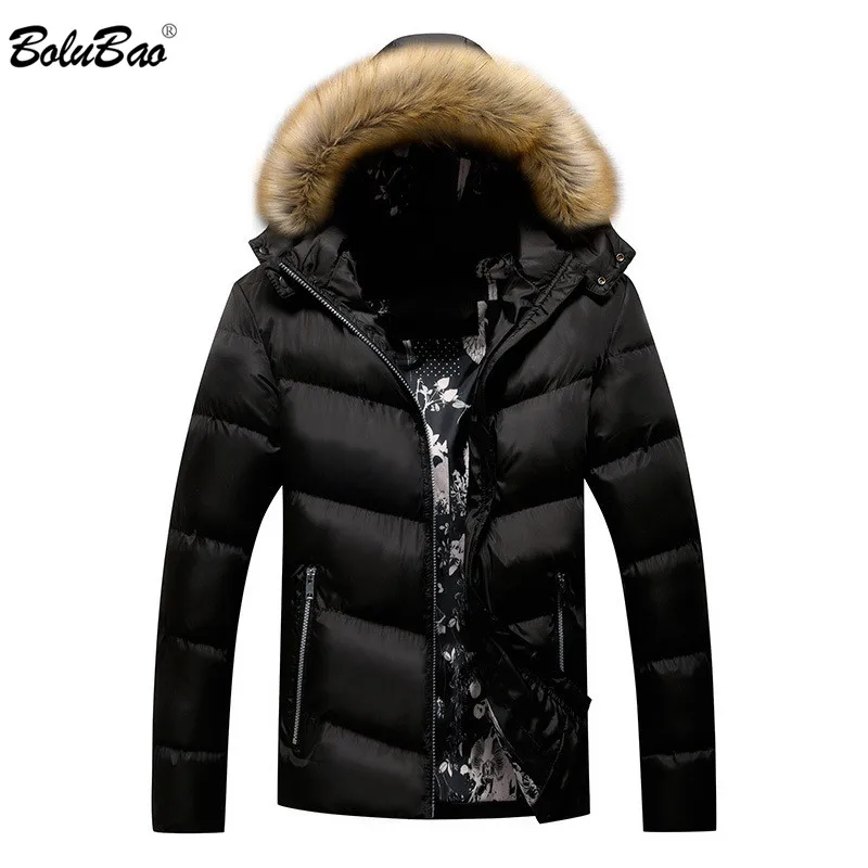 

BOLUBAO Winter Parka Jacket Men Warm Thick Hooded Parkas Coat Fur Collar Jacket Coats Male Windproof Parkas