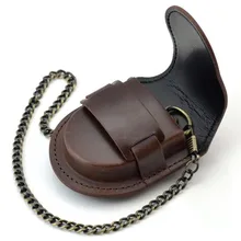 Классический винтажный черный кожаный Карманный держатель для часов чехол для хранения кошелек сумка для Fob часы
