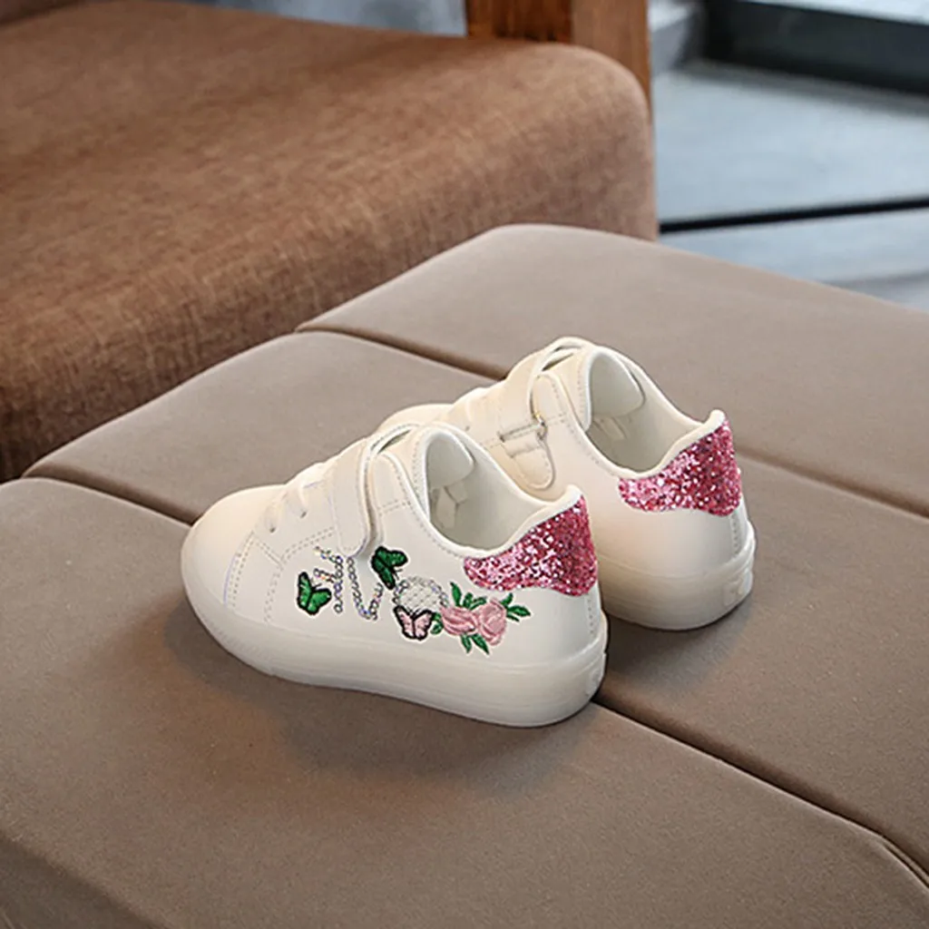 Детская обувь для маленьких мальчиков и девочек, Squeins tenis infantil обувь с украшениями в виде цветков и бабочек светодиодный светильник световой освещения спортивная обувь, сапоги