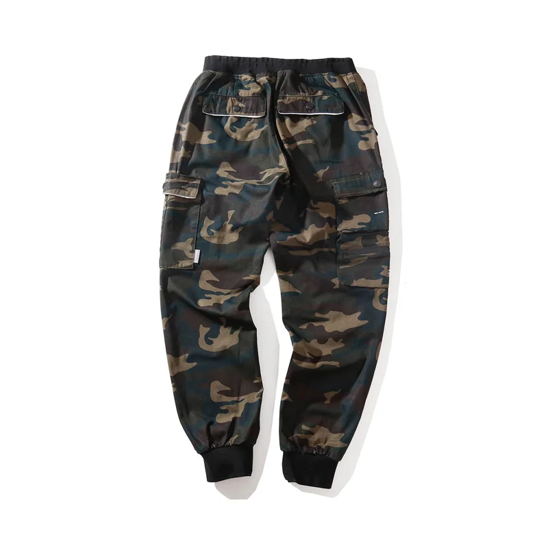 Модные уличные джоггеры брюки для мужчин свободного покроя камуфляж, военный, армейский брюки для хип-хоп стиль большой карман брюки карго