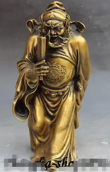 

12" Chinese Fengshui Bronze Stand Zhong Kui ChungKuel Catch Devil God Statue