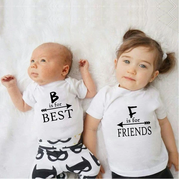 

B Is for Best and F Is for Friend Best Friend Matching Tops Tee Newborn Kids Baby T-shirt Romper Bodysuit Outfit Clothes