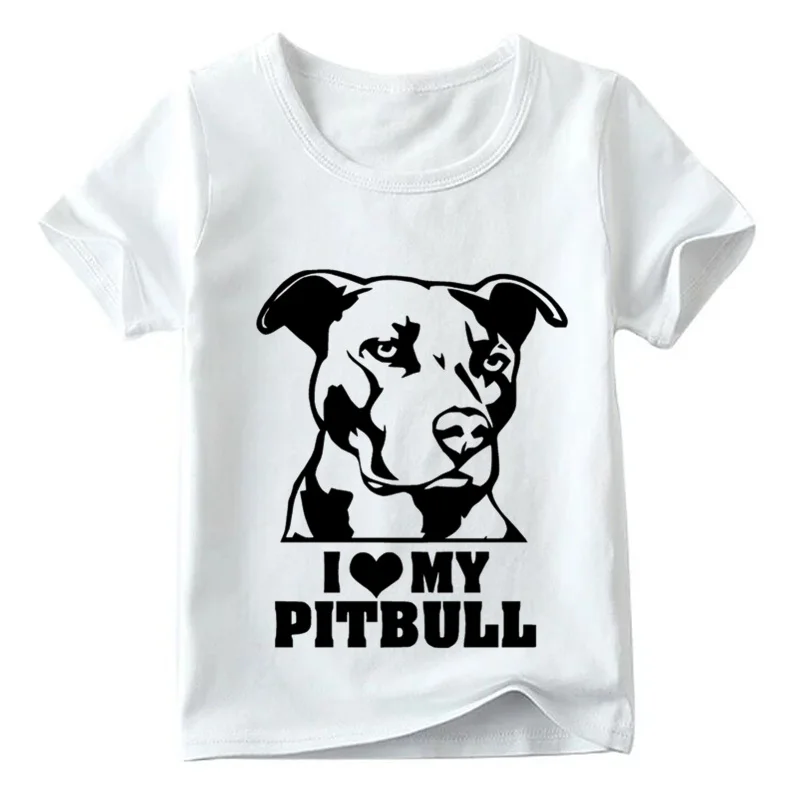 I Iove My Pitbull Dog модная детская футболка с принтом детские летние белые топы коротким