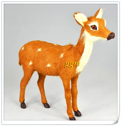 

about 23x22cm simulation female deer Handmade model,polyethylene& furs sika deer toy home decoration gift w4031
