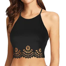 Бюстгальтеры для женщин, модные женские топы без рукавов с дырками, топ с открытой спиной и бретелькой через шею, блузка,, сексуальный женский топ на бретельках AHH