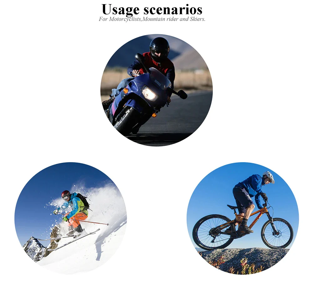 WT003 1000m Motorcycle Helmet Bluetooth Wireless Walkie Talkie