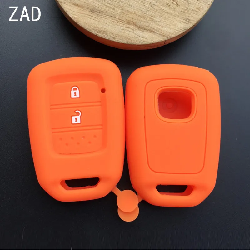 ZAD 2 кнопки силиконовый резиновый автомобильный брелок для ключей крышка чехол