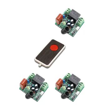 

Mini Smart Home Switch AC220V 1CH RF Wireless Remote Control Switch System Transmitter with 1pcs 1Button+3Receiver Best Quality