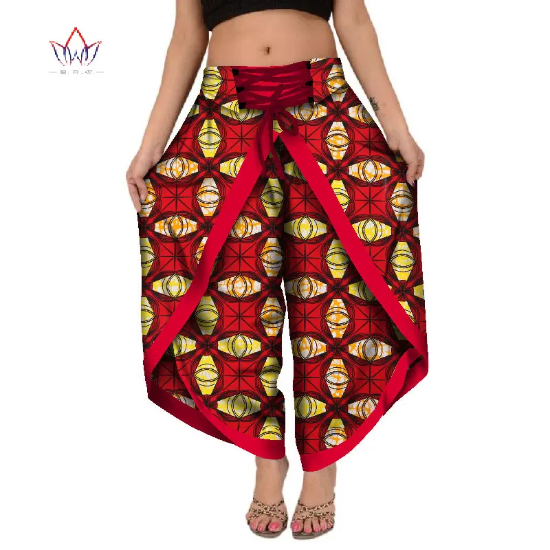 

2019 BRW Women Clothing African Rompers Womens Jumpsuit Bazin Riche Long Pants for Women High Waist Bodysuit WY3841