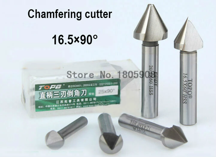 90 Degree 3 Flute HSS Chamfer Chamfering End Mill Cutter Bit V Groove