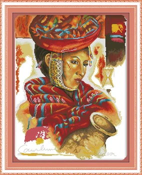 

Woman and Clay Pot People Needlework,Cross stitch,Sets For Embroidery kits, Patterns Counted Cross-Stitching,DIY Handmade