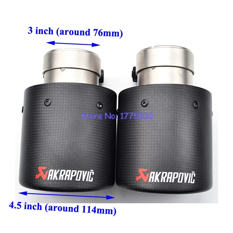 1 Piece: Inlet 76mm Outlet 114mm Universal Carbon Fiber Stainless Steel Car Exhaust Pipe Akrapovic Exhaust Muffler Tip Tailpipe 1 Piece: Inlet 76mm Outlet 114mm Universal Carbon Fiber Stainless Steel Car Exhaust Pipe Akrapovic Exhaust Muffler Tip Tailpipe